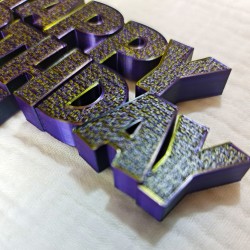 Topper Fioletowy-Złoty-Czarny „Happy Birthday” na tort urodzinowy