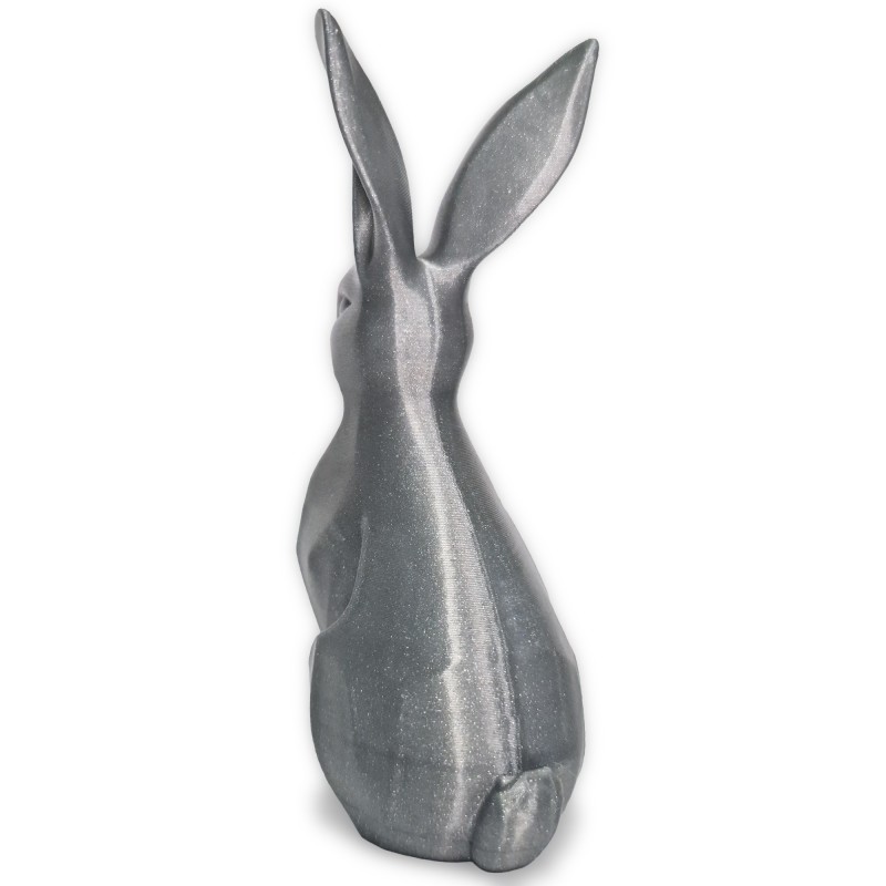 Zajączek/Królik wielkanocny Srebrny „Płatek” 3D – figurka do stroików