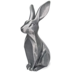 Zajączek/Królik wielkanocny Srebrny „Płatek” 3D – figurka do stroików