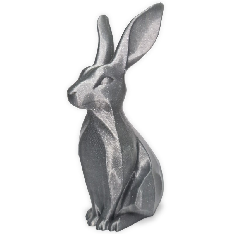 Zajączek/Królik wielkanocny Srebrny „Płatek” 3D – figurka do stroików