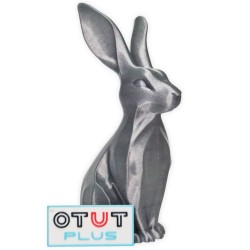 Zajączek/Królik wielkanocny Srebrny „Płatek” 3D – figurka do stroików