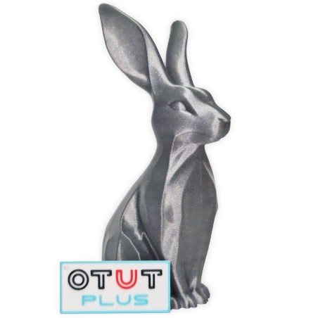 Zajączek/Królik wielkanocny Srebrny „Płatek” 3D – figurka do stroików