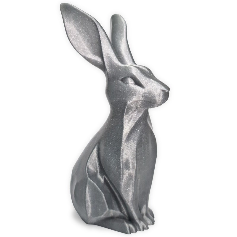 Zajączek/Królik wielkanocny Srebrny „Płatek” 3D – figurka do stroików