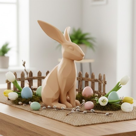 Zajączek/Królik wielkanocny Beżowy „Bąbel” 3D – figurka dekoracyjna