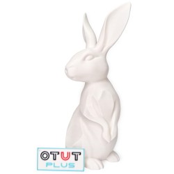 Zajączek/Królik wielkanocny Biały „Kropka” 3D – ozdoba na stół
