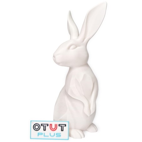 Zajączek/Królik wielkanocny Biały „Kropka” 3D – ozdoba na stół