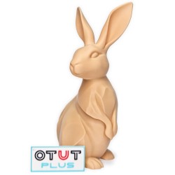 Zajączek/Królik wielkanocny Beżowy „Kropka” 3D – ozdoba na stół