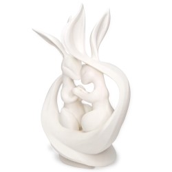 Para zajączków/królików 3D – Biała figurka miłości, dekoracja wnętrza