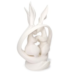 Para zajączków/królików 3D – Biała figurka miłości, dekoracja wnętrza