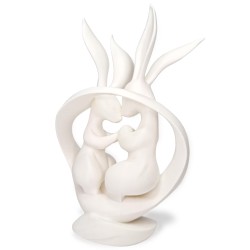 Para zajączków/królików 3D – Biała figurka miłości, dekoracja wnętrza