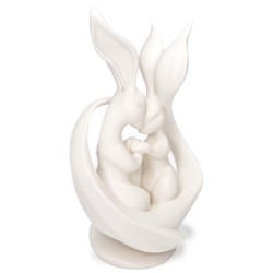 Para zajączków/królików 3D – Biała figurka miłości, dekoracja wnętrza