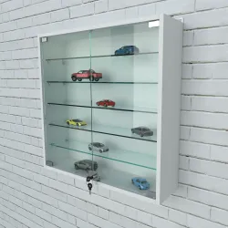 Witryna wisząca 680×680×170 z pięcioma szklanymi półkami