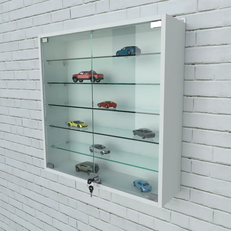 Witryna wisząca 680×680×170 z pięcioma szklanymi półkami