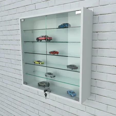 Witryna wisząca 680×680×170 z pięcioma szklanymi półkami