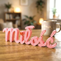 Napis Miłość różowy dekoracja prezent walentynki autorski design