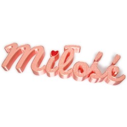 Napis Miłość różowy dekoracja prezent walentynki autorski design