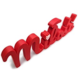 Napis Miłość czerwony dekoracja prezent walentynki autorski design