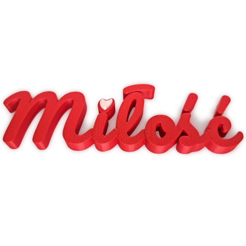 Napis Miłość czerwony dekoracja prezent walentynki autorski design