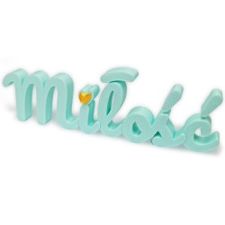 Napis Miłość miętowy dekoracja prezent walentynki autorski design