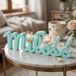 Napis Miłość miętowy dekoracja prezent walentynki autorski design