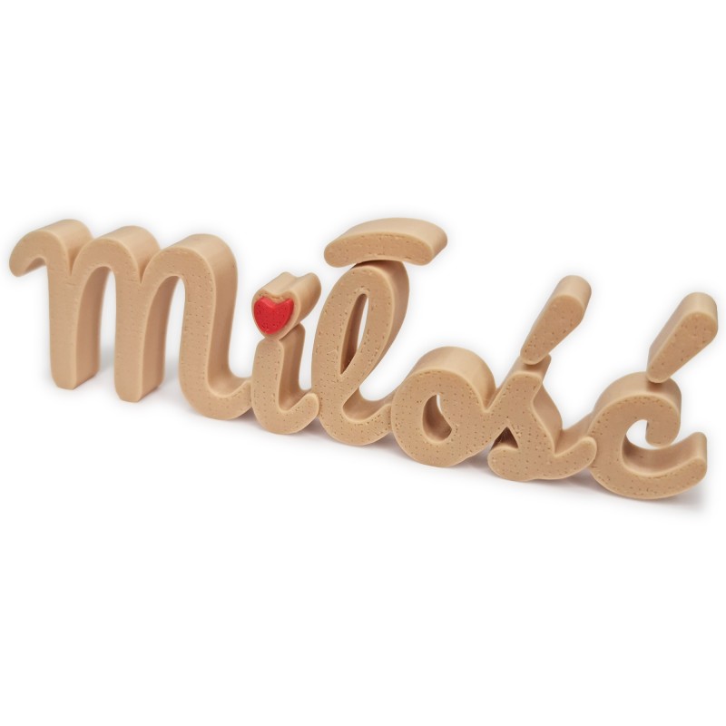 Napis Miłość beżowy dekoracja prezent walentynki autorski design