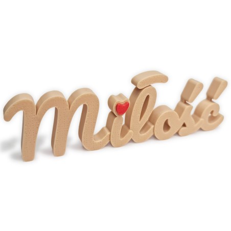 Napis Miłość beżowy dekoracja prezent walentynki autorski design