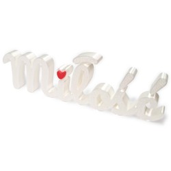 Napis Miłość biały dekoracja prezent walentynki autorski design