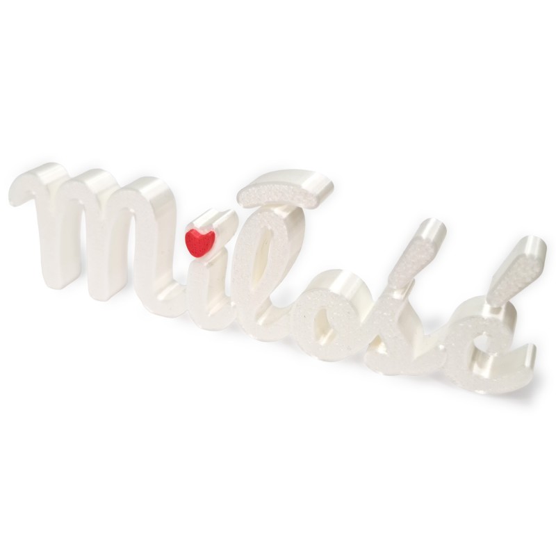 Napis Miłość biały dekoracja prezent walentynki autorski design