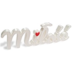 Napis Miłość biały dekoracja prezent walentynki autorski design