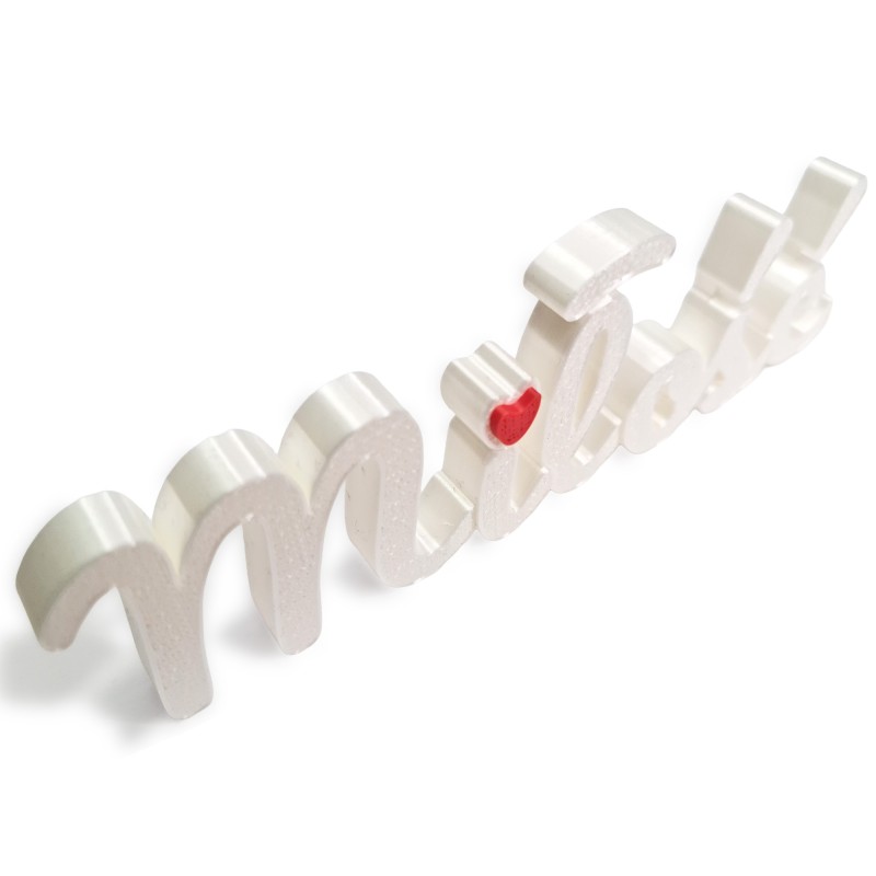 Napis Miłość biały dekoracja prezent walentynki autorski design