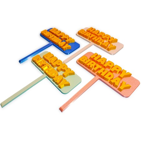 Topper na Tort „Happy Birthday” – Dekoracja Urodzinowa