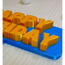 Topper na Tort „Happy Birthday” niebieski – Dekoracja Urodzinowa