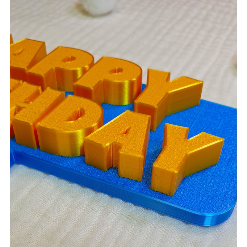 Topper na Tort „Happy Birthday” niebieski – Dekoracja Urodzinowa