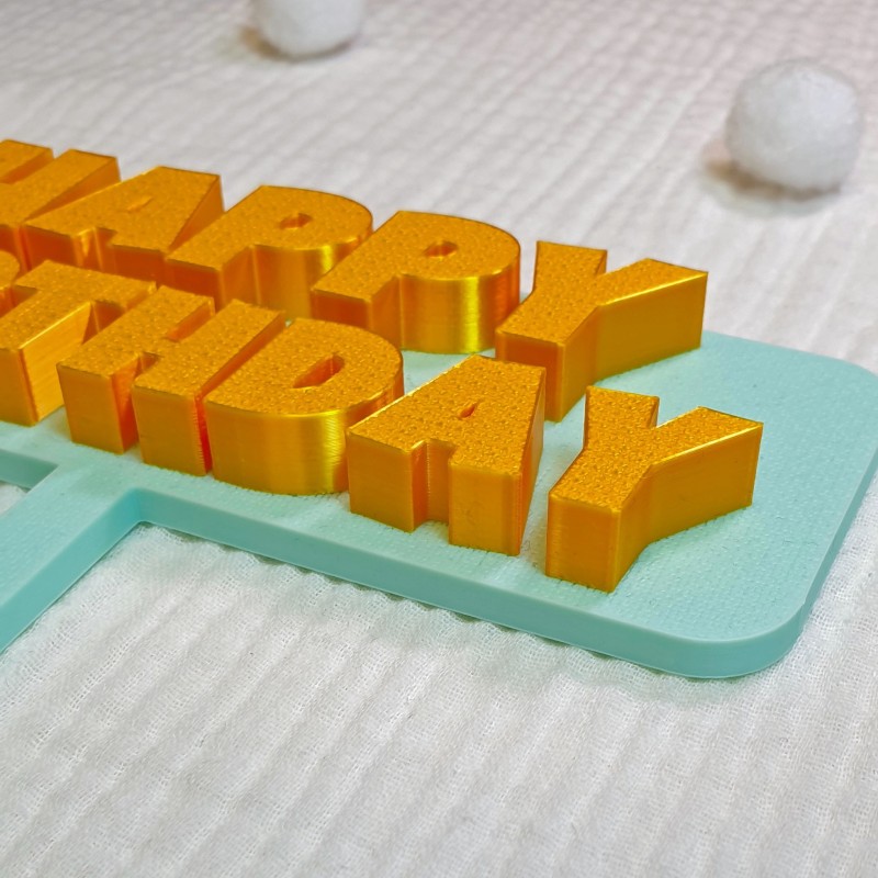 Topper na Tort „Happy Birthday” miętowy – Dekoracja Urodzinowa