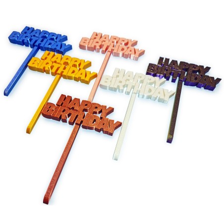Topper „Happy Birthday” na tort urodzinowy – wybór koloru