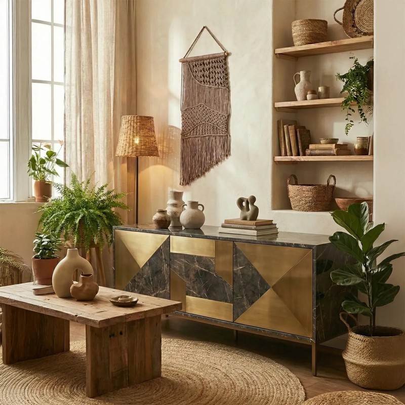 Makrama falista ścieżka we wnętrzu