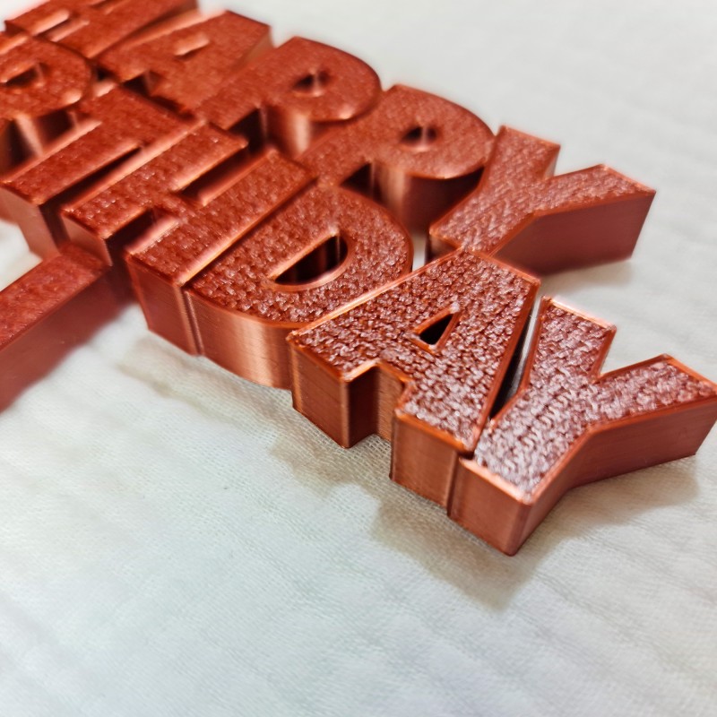 Topper miedziany „Happy Birthday” na tort urodzinowy