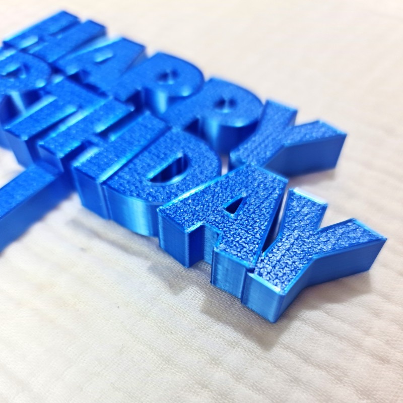 Topper niebieski „Happy Birthday” na tort urodzinowy