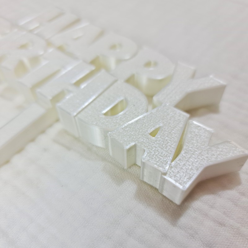 Topper biały „Happy Birthday” na tort urodzinowy